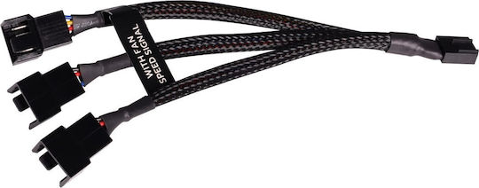 Alphacool Fan Cable Y-splitter 4-pin To 3x 4-pin Pwm 15cm Black