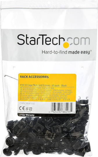 10-32 Rack Screws Nuts 50 Pieces Black