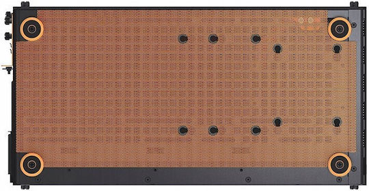 Jonsplus Z20 Gaming Mini-Turm Computergehäuse mit Seitenfenster Schwarz / Orange