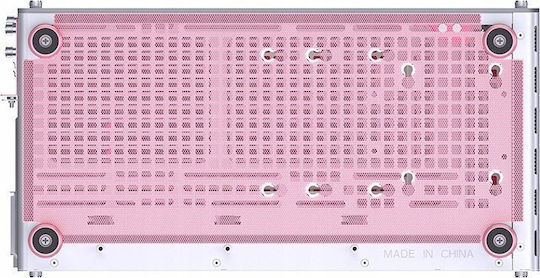 Jonsplus Z20 Gaming Mini Tower Κουτί Υπολογιστή με Πλαϊνό Παράθυρο White/Pink