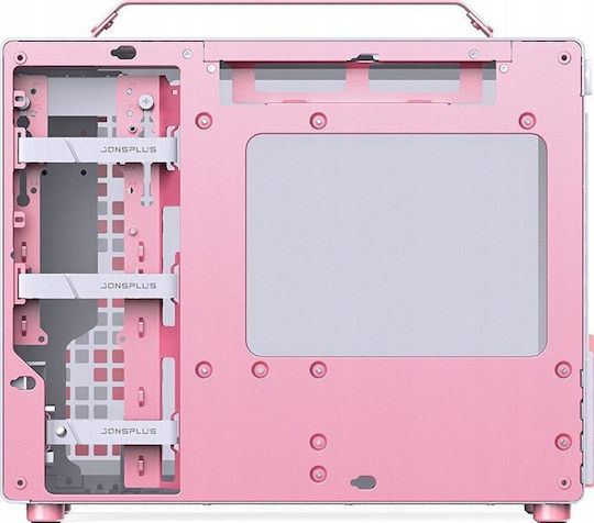 Jonsplus Z20 Gaming Mini Tower Κουτί Υπολογιστή με Πλαϊνό Παράθυρο White/Pink