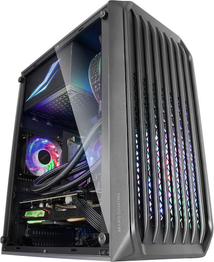 Mars Gaming MC-S2 Gaming Mini-Turm Computergehäuse mit RGB-Beleuchtung Schwarz