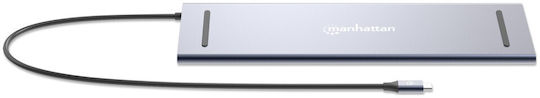Manhattan USB-C Docking Station με HDMI/DisplayPort 4K PD Ethernet (190305)