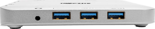 Tripp Lite USB-C Docking Station with HDMI DisplayPort 4K PowerDelivery Ethernet and 2 Monitors Connection Silver