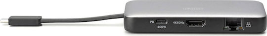 Digitus USB-C Docking Station με HDMI 4K PD Ethernet Γκρι (DA-70916)