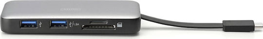 Digitus USB-C Docking Station με HDMI 4K PD Ethernet Γκρι (DA-70916)
