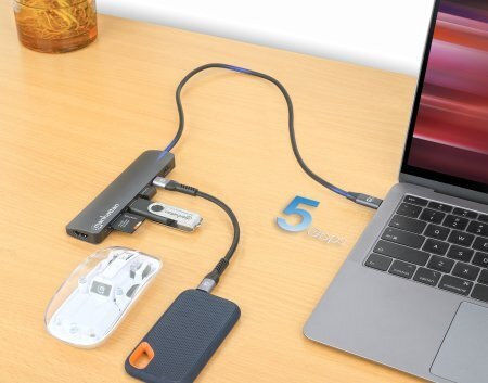 Manhattan USB-C Docking Station με HDMI 4K PD Ethernet Γκρι (190442)