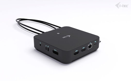 i-tec USB-C Docking Station με HDMI/DisplayPort 4K PD Ethernet και σύνδεση 3 Οθονών Μαύρο (C31TRIPLEVIDEODPPRO)