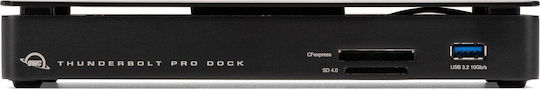 OWC Thunderbolt Pro Dock Thunderbolt 3 Docking Station with DisplayPort 4K PD Ethernet and Support for 2 Monitors Black