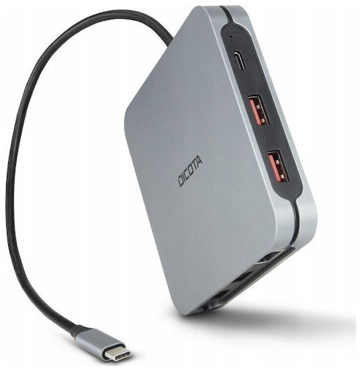 Dicota USB-C Docking Station με HDMI 4K PD Ethernet Γκρι