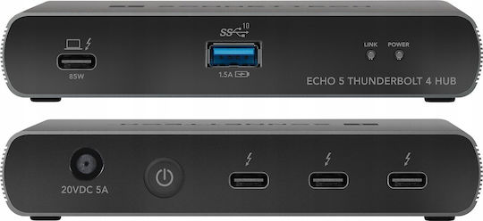 Sonnet Echo 5 Thunderbolt 4 Docking Station με 4K PD και συνδεση 2 Οθονών Γκρι