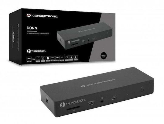 Conceptronic Thunderbolt 4 Docking Station με HDMI 4K PD Ethernet και σύνδεση 2 Οθονών Μαύρο (DONN30B)