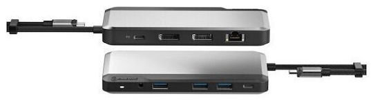Alogic MX2 Lite DisplayPort Edition USB-C Docking Station με DisplayPort 4K PD Ethernet Γκρι