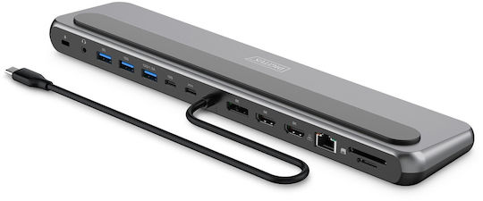 Digitus USB-C Docking Station με DisplayPort 4K PD Ethernet Γκρι (DA-70919)