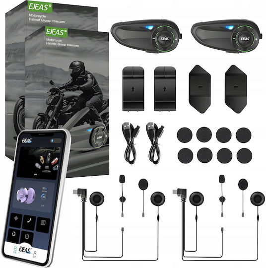 EJEAS Q8 Mesh 3.0 Single Motorcycle Communication System for Helmet with Bluetooth