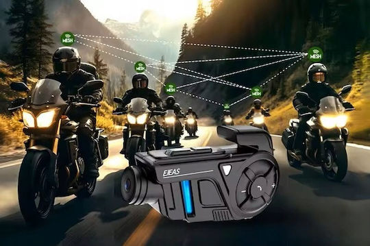 EJEAS K1 Mesh 2K Single Motorcycle Communication System for Helmet with Bluetooth