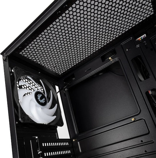 BitFenix Nova Mesh SE TG RGB Геймърско бюро Midi Tower Компютърна кутия със страничен прозорец Черен