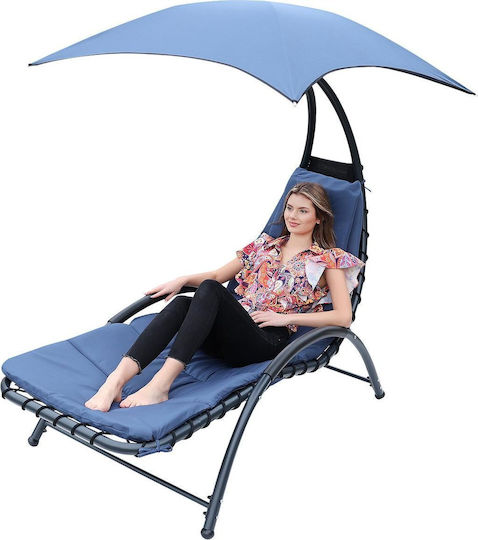 Saska Garden Ξαπλώστρα-Πολυθρόνα Παραλίας Μπλε 200x125x180εκ.