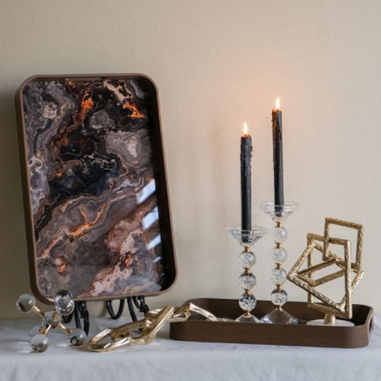 Artekko Glass Rectangular Decorative Tray 32.5x50.7x4.5cm 2pcs