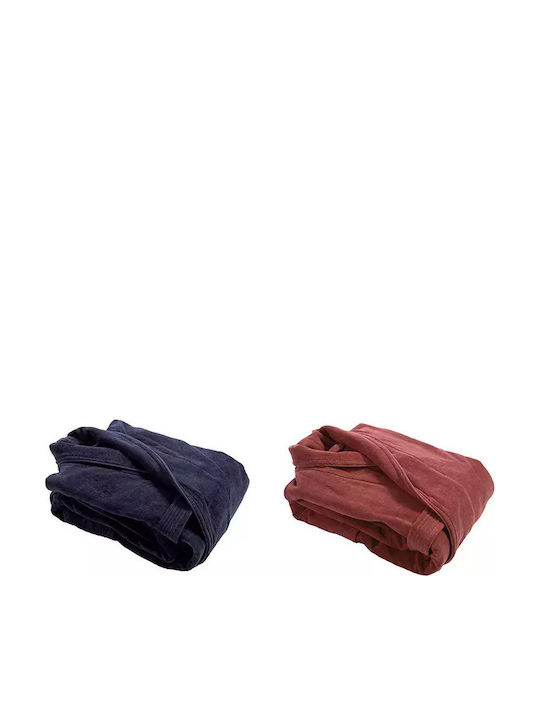 Nef-Nef Homeware Μπουρνούζι με Γιακά Blue-black 380gr/m²