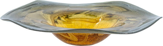Artekko Sunset Platou Decorativ Sticlă Portocaliu 1buc 36x36x7buc Artekko Sunset Platou Decorativ Sticlă Portocaliu 1buc 36x36x7buc