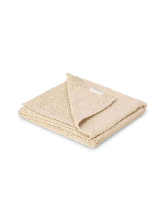 Little Dutch Knitted Baby Blanket Beige 110x140cm
