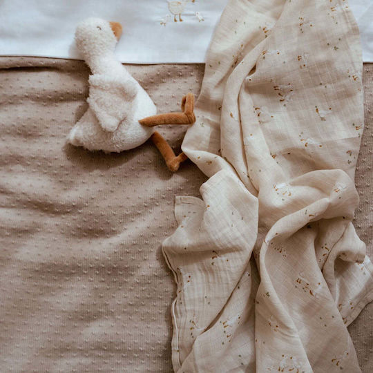 Little Dutch Gestrickte Babydecke Kinderbett Beigefarbe 110x140cm