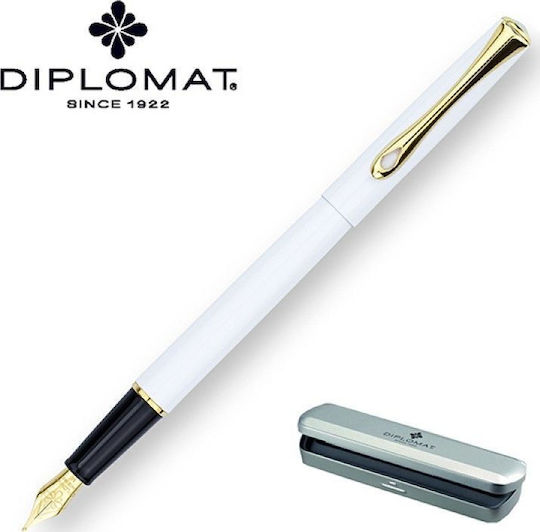 Diplomat Fountain Pen Fine 0.6mm White with White Ink