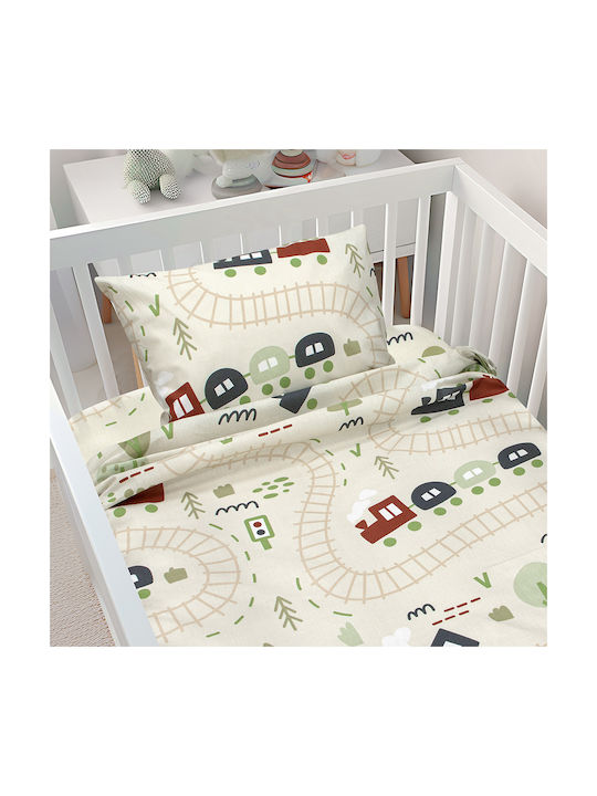 Lino Home Baby Sheets Set Crib Cotton Beige 120x180cm