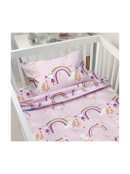 Lino Home Baby Sheets Set Crib Cotton Beige 120x180cm