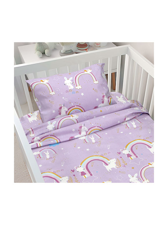 Lino Home Baby Sheets Set Crib Cotton Beige 120x180cm