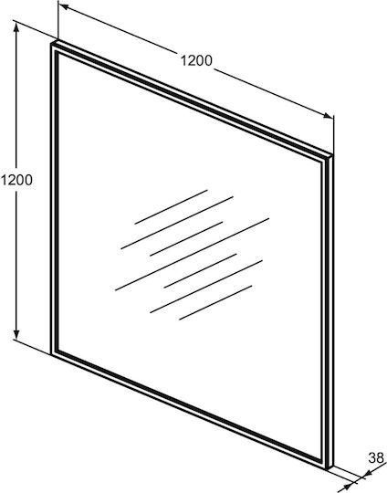 Ideal Standard Τετράγωνος Καθρέπτης Μπάνιου 120x120cm