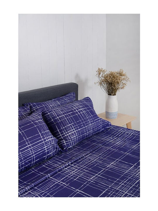 Naf Naf Sheet Sets King Size 270x280cm. Summit Pacific Blue 4pcs