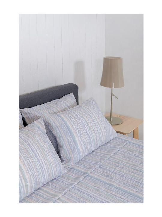 Naf Naf Sheet Sets King Size with Elastic 240x270cm. Summit Blue 4pcs