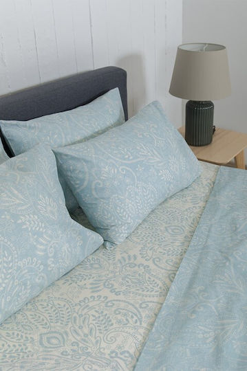 Naf Naf Set Cearșafuri 240x270cm. Summit Atlantic Teal 4buc