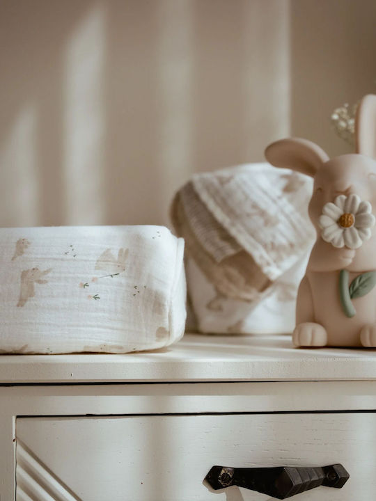 Little Dutch Κάλυμμα Αλλαξιέρας Baby Bunny από Ύφασμα Baby Bunny New 70x50cm