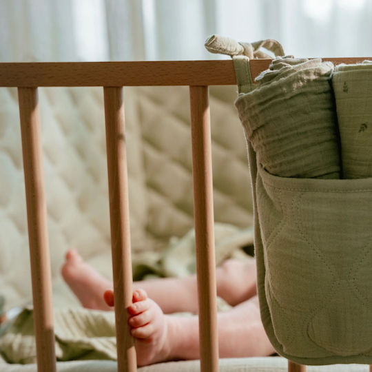 Little Dutch Pure Classic Inside Crib Bumper Pure Sage 28cm