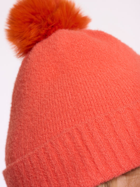 Beanie Unisex Beanie Knitted in Orange color