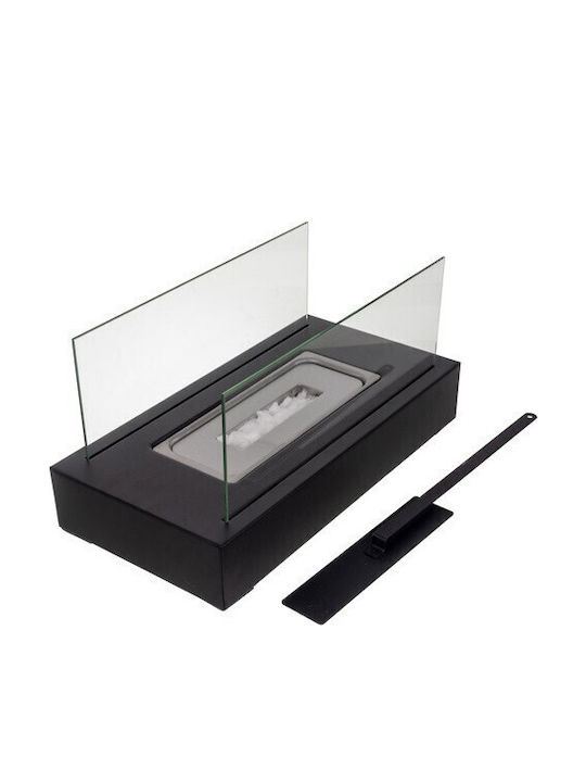 Focar Interior din metal Negru 35x18x17cm Focar Interior din metal Negru 35x18x17cm