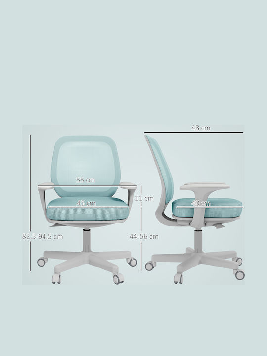 Vinsetto Office Chair with Adjustable Arms Light Green