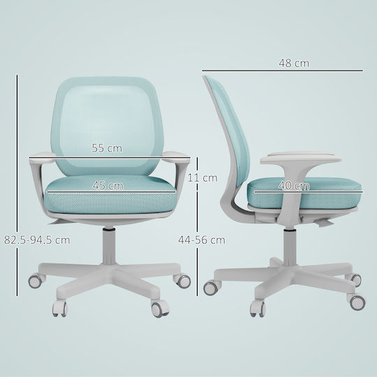 Vinsetto Office Chair with Adjustable Arms Light Green