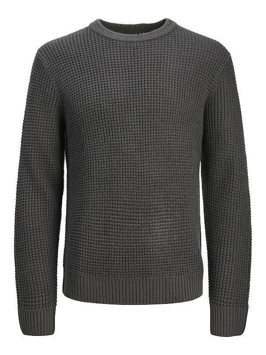Crew Neck Long Sleeve Gray Sweater