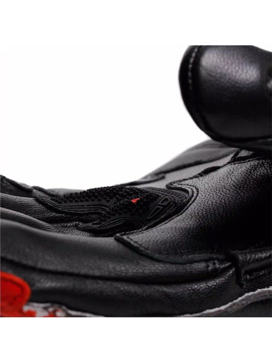 Dainese Fiero Χειμερινά Ανδρικά Γάντια Μηχανής Δερμάτινα Metal Black/Red-Lava/White