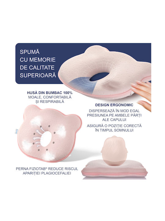 Perna De Somn Pentru Copii Din Spumă De Memorie Roz 20.5x25cm