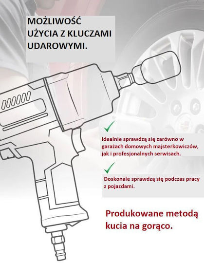 Satra Căpăcei Pneumatic - Pneumatic cu Patrat de Prindere 3/4" Set 21buc