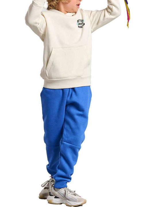 Kids Sweatshirt with Hood and Pockets Beige Sweater