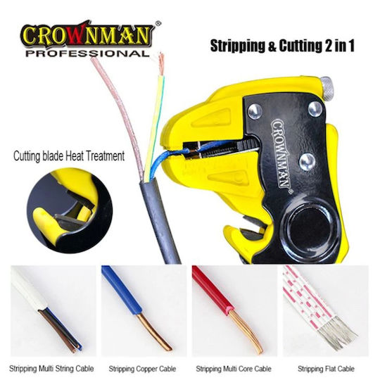 Crownman Automatic Cable Stripper with Cutter and 180mm Length