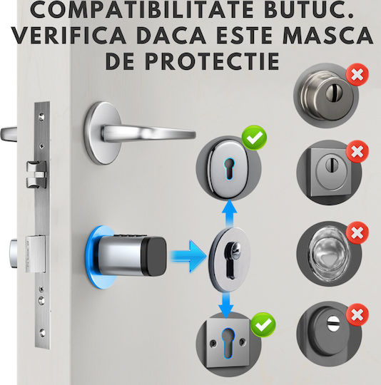 Smart Cylindrical Lock Core Smart Lock 5 Locking Modes Fingerprint Mobile App Mechanical Key Card Access Code Remote Control Perfect Airbnb Hotels Chrome