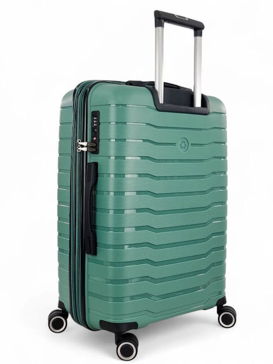Rain Travel Suitcases Hard Mint with 4 Wheels Set of 3 Pieces