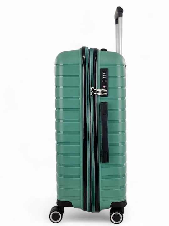 Rain Travel Suitcases Hard Mint with 4 Wheels Set of 3 Pieces